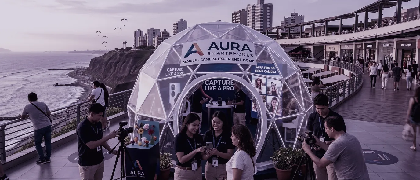 Activación BTL de gran formato con público en el malecón de Lima
